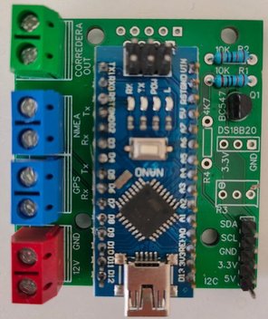 Placa sailoQ 1.3 montada con Arduino Nano y bornas